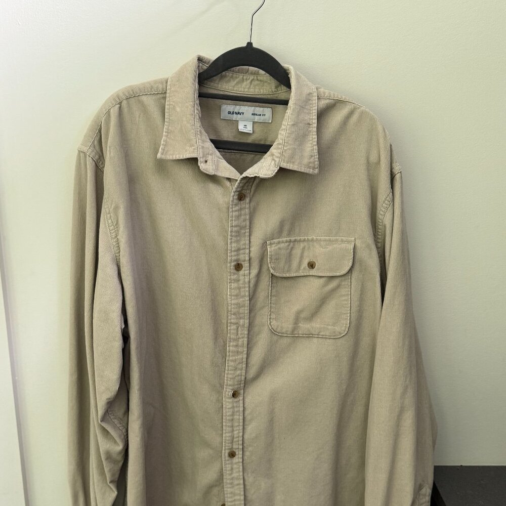 Men's XXL Tall- Old Navy- Corduroy Shirt- Cream